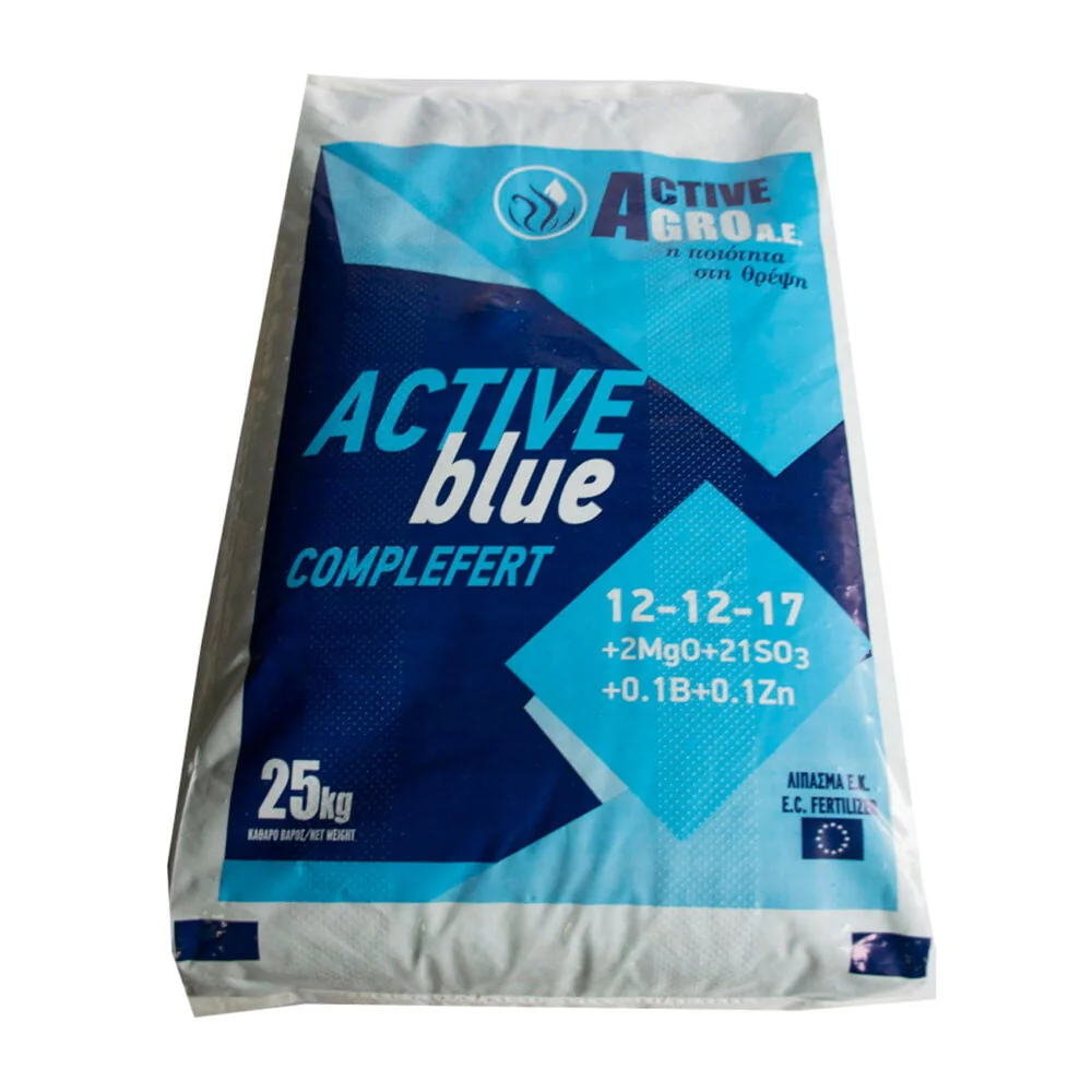 Active Agro Active Blue Κοκκώδες Λίπασμα 25kg (12-12-17+2MgO+21SO3+0.1B+0.1Zn)