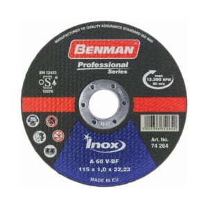 Benman Professional Δίσκος Κοπής Σιδήρου 115mm x 1.0 x 22.3 - 74264